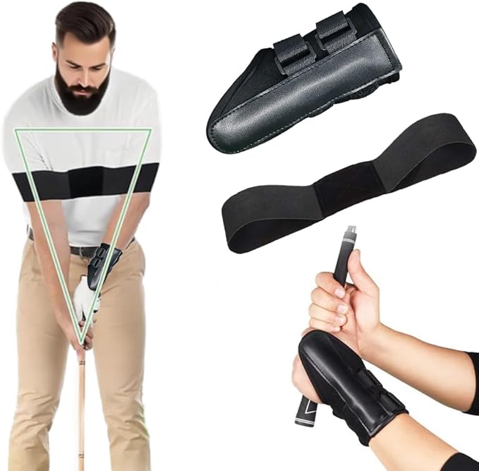 for Golf Swing Training Correcting Arm Band and Corrector Wrist Trainer Protector Health Gear Golf Wrist Brace for Beginner Golf Swing Practitioner (Pack of 1+1)