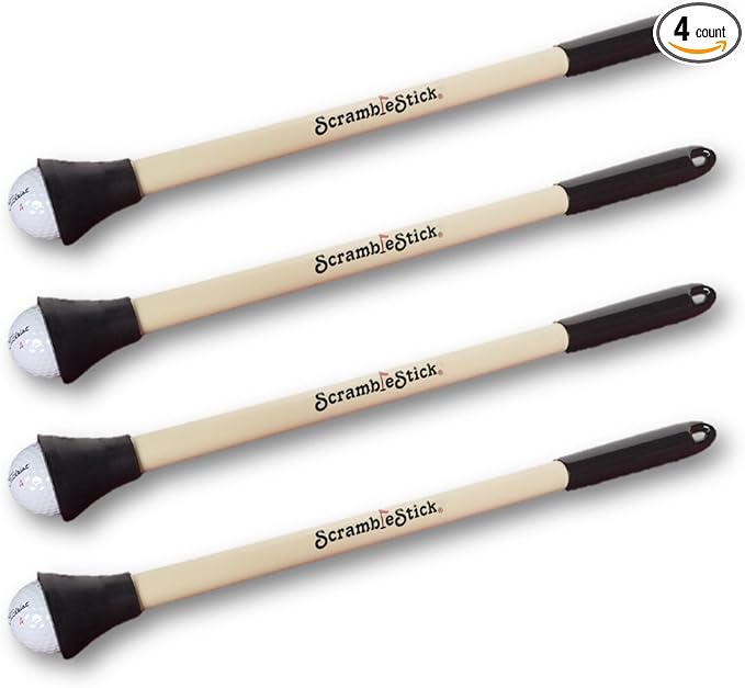 The Original ScrambleStick Shorty Golf Ball Retriever, Lightweight Design, 20-Inch, 4-Piece Set