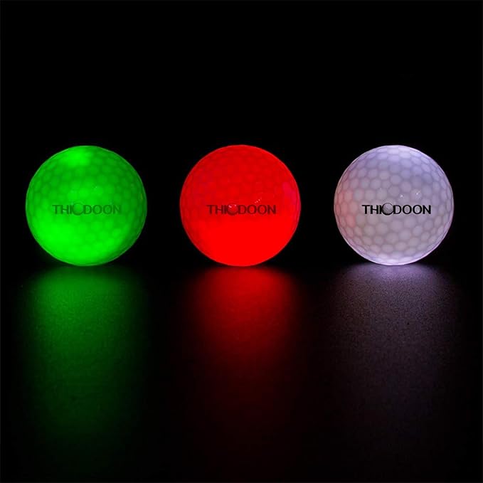 THIODOON Glow in The Dark Golf Balls Light up Led Golf Balls Night Golf Gift Sets for Men Kids Women 6 Pack (6 Colors in one)