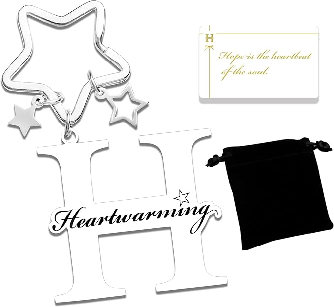 Qunrwe Stainless Steel Initial Letter A-Z Keychain,Inspirational Gifts for Women Men Friends Daughter Son Sister Dad Mom