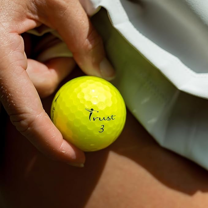 Trust Golf Balls - Aurora & Rosa Crystal Urethane Series | Eye-Catching & Easy to Spot | Maximum Distance, Soft Feel, Straight Flight, & Greenside Control | Blue, Orange, Pink, Yellow | 12 or 48 Balls