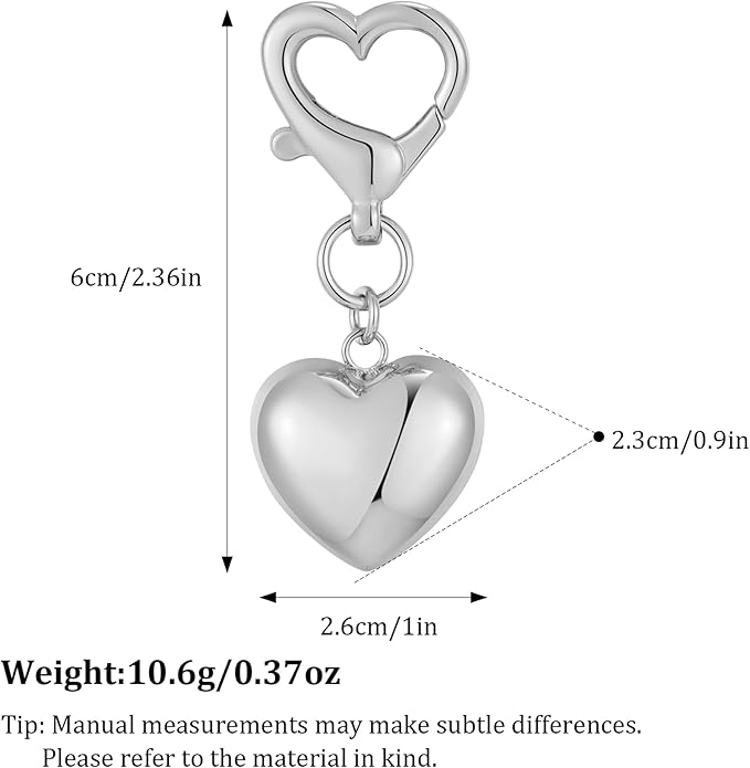 Gold Charm Heart Keychain for Women Bagchain Gold Fashion Keychains Accessories