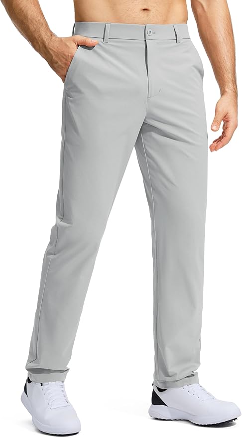 Pudolla Men's Golf Pants Stretch Work Dress Comfy Pants 30"/32"/34" Lightweight Quick Dry Casual Slacks Trousers with Pockets