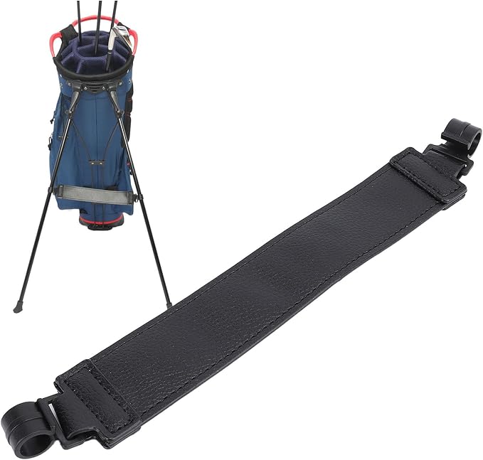 Club Bag Stand Strap, PU Leather Adjustable Leg Stabilizer Strap Attachment, Secure Locking Buckle for Golf Bags, Premium Club Bag Accessories with Reinforced Metal Buckle