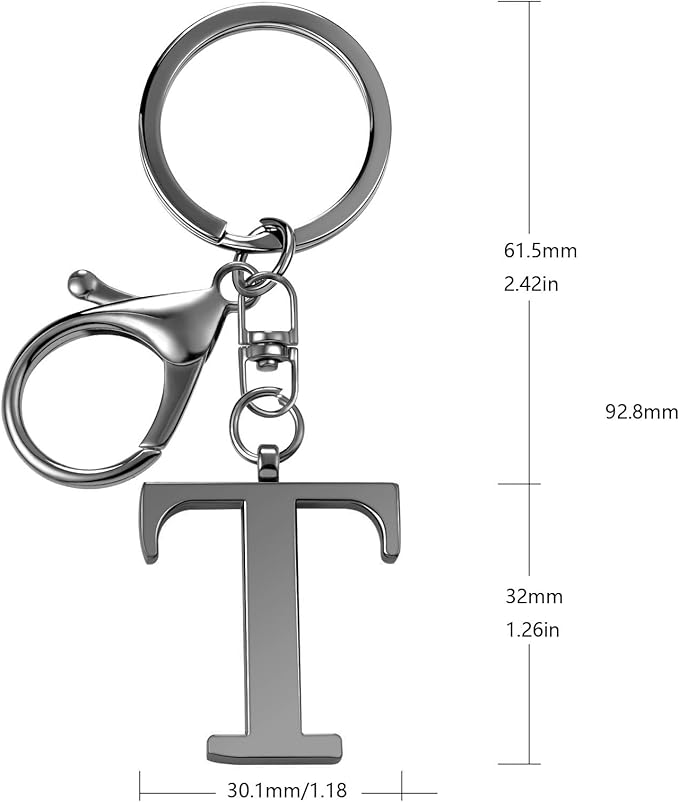 LAXPICOL Gold Letter A-Z Keychain for Women Bag Charms Purse Charms For Handbags Metal Alphabet Initial Letter Keychain