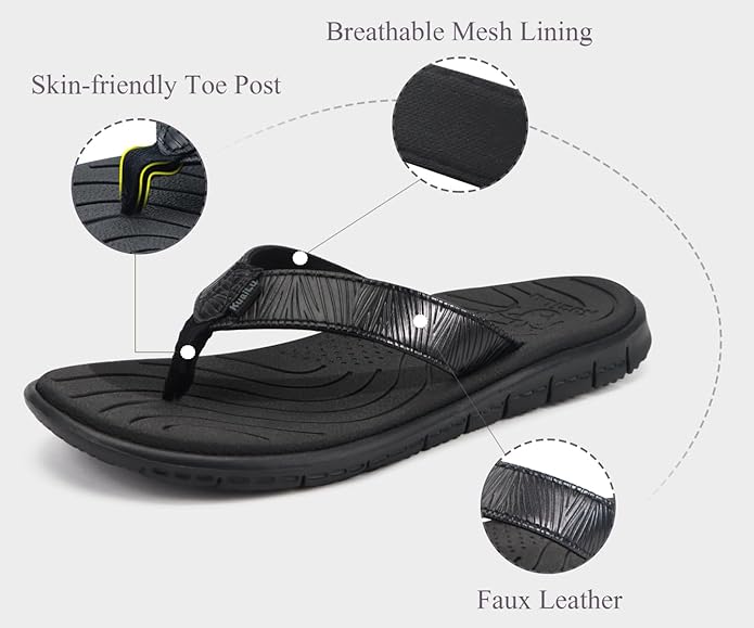 KuaiLu Comfortable Flip Flops for Women with Arch Support Summer Beach Walking Thong Sandals Slip On Indoor Outdoor