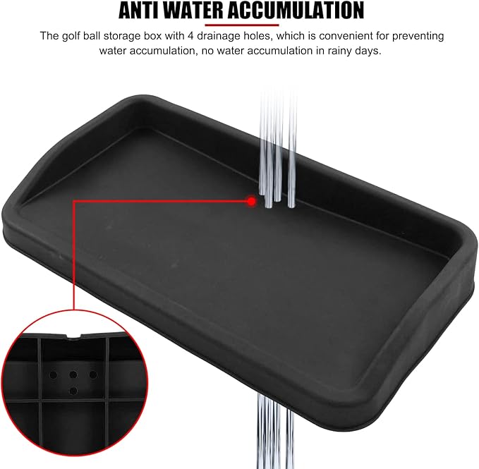 EVTSCAN Heavy Duty Rubber Golf Ball Tray, 4lb, Holds up to 100 Practice Balls, Compatible with All Hitting Mats, Range Ball Tray, Won’t Blow Away