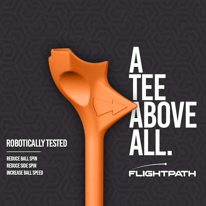 FLIGHTPATH Diamond Golf Tees – Patented Design to Reduce Spin for Long, Straight Drives – Low-Friction 3.25” Long Tees, Robotically Tested for Ball Spin – USGA Approved Performance