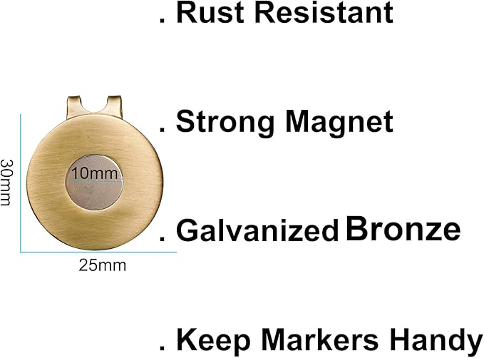 Magnetic Golf Hat Clips Ball Marker Holder for Golf Gloves Hats Bags Caps Visor Belt
