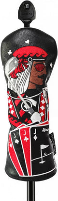 Golf Club Covers – Funny Poker Leather Driver Headcover, Fairway Wood & Hybrid, Cool Embroidered Golf Headcovers