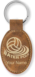 LaserGram Oval Keychain, Water Polo, Personalized Engraving Included