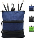 FINGER TEN Golf Pouch Bag for Valuables Tee Color with 4 Golf Pencil Pack, Zippered Pocket Gear Clip Hook to Bag
