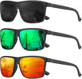 KALIYADI Polarized Sunglasses for Men and Women, Mens Sun Glasses with UV Protection for Driving Fishing Golf (3 Packs)