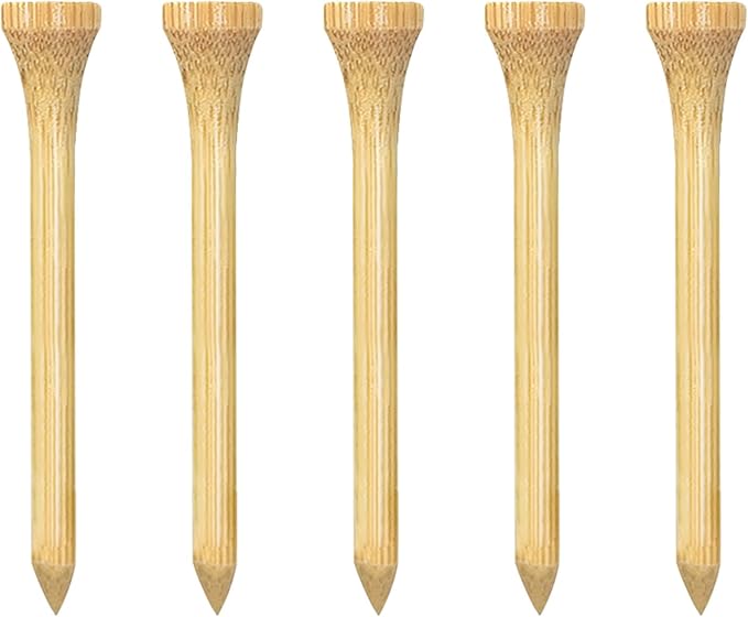 Wooden Golf Tees 3-1/4", 2-3/4", 1-1/2" Available,100 Count (Natural Color, White, Black, Blue, Red, Pink)