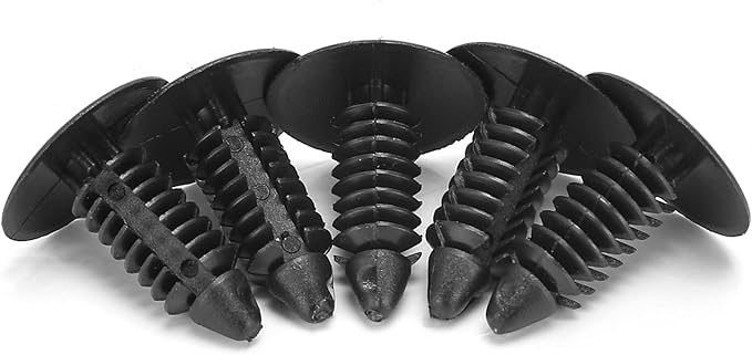 10L0L Universal Plastic Rivets for EZGO Club Car Yamaha Golf Cart, Auto Body Fastener Push Pin Screw Panel Fixings Clips Black