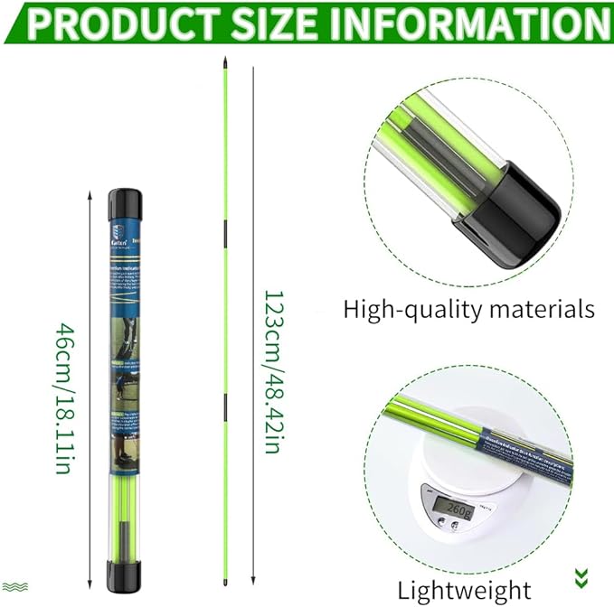 CAITON Golf Alignment Sticks 2 Sets - 48inch Alignment Practice Rods, Foldable for Easy Portability, Golf Training Aids to Improve Golf Swing, Putting Posture, with Storage Tube