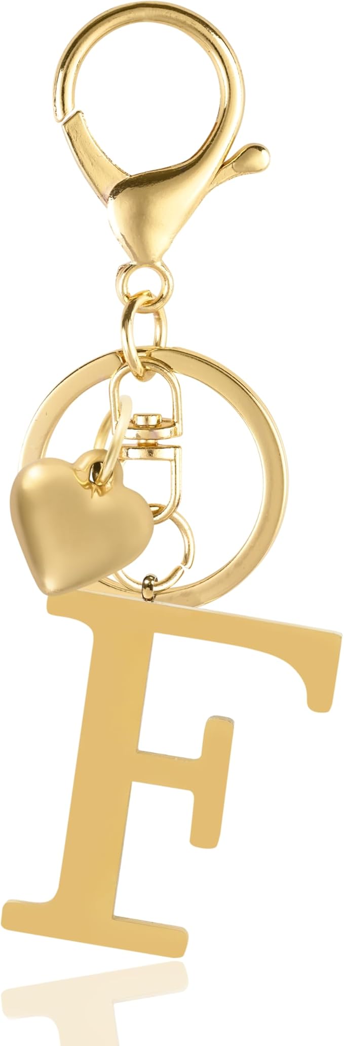 Metal Heart Alphabet Keychain for Women, Girls - Cute Initial Letter Accessories for Purse, Bag Charms and Backpack