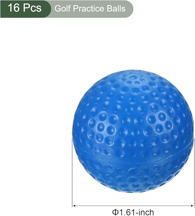 YOKIVE 16 Pcs Golf Practice Balls, Sports Plastic Hollow Flight Train for Indoor Golf Swing Practicing(Blue, 41-mm)