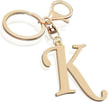 Cute Stainless Steel Gold Initial Letter Keychain for Women Girl, Charms for Key Handbag Backpack Bag, Personalized Gift