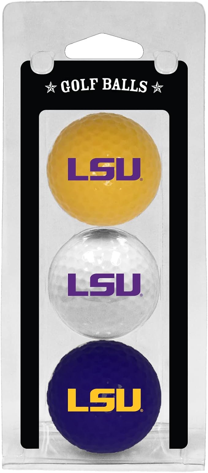 Team Golf NCAA Regulation Size Golf Balls, 3 Pack, Full Color Durable Team Imprint