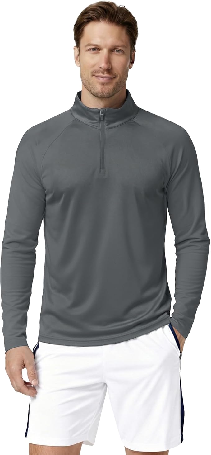 Boladeci Men's UPF 50+ Sun Shirts 1/4 Zip Long Sleeve SPF UV Protection Lightweight Quick Dry Quarter Zip Golf Shirts