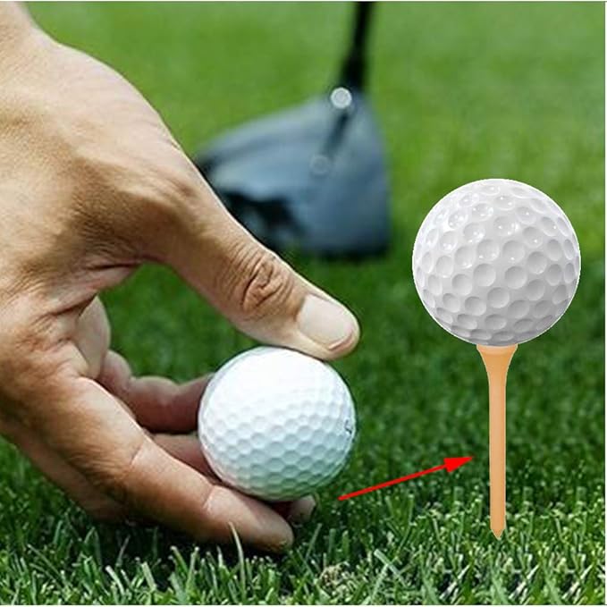 KEEPUP 10 Set Golf Rubber Tee Holder Set for Driving Range Golf Practice Mat Indoor Outdoor Size 1.5 Inch (10 Golf Rubber Tee Holders, 10 Bamboo Tees)