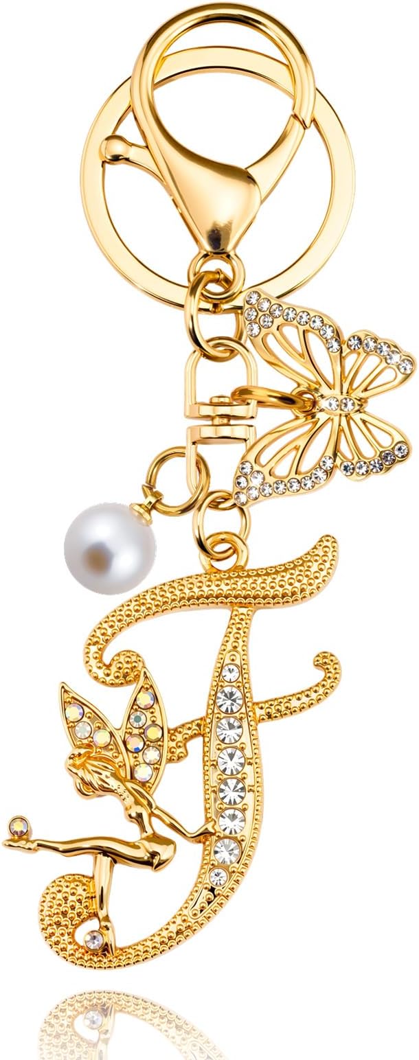 Initial Keychain Bag Charm Women Purse Charms for Handbags Accessories Charm for Wallet Butterfly Pendant for Girls