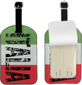 Retro Italia Flag Luggage Tag for Suitcases,Vintage Italian PU Leather Baggage Tags Bag Tags Travel Id Label for Luggage Women Men -1 Piece