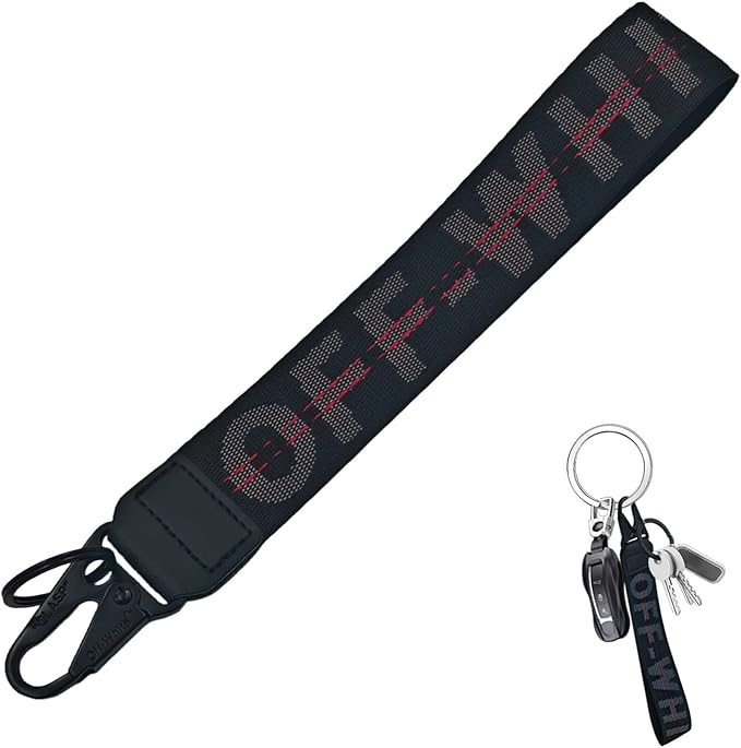 Fashionable Car Key Chain, Fabric Wrist Strap With Key Ring, Can Be Used To Hang Car Keys, Wallets, Jeans Decorations, Key Chain Accessories (Black)