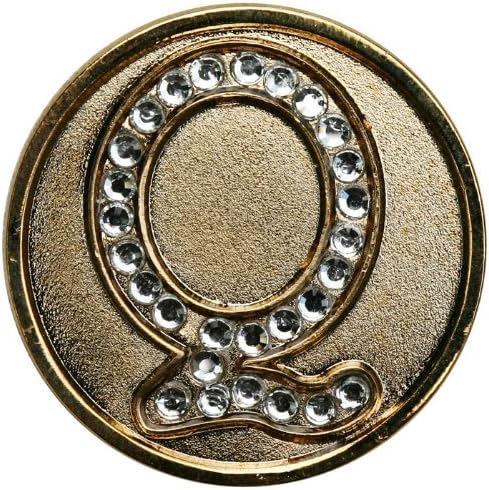 Monogram Initial Golf Ball Marker with Crystals and Matching Hat Clip