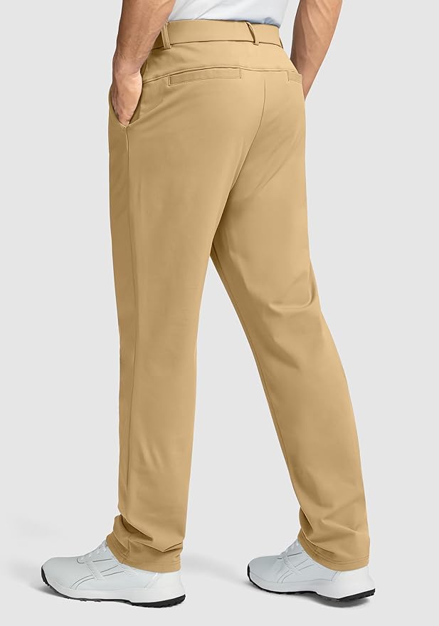 Soothfeel Men's Fleece Lined Pants 30"/32"/34" Golf Work Dress Pants Casual Insulated Warm Winter Trousers with Pockets
