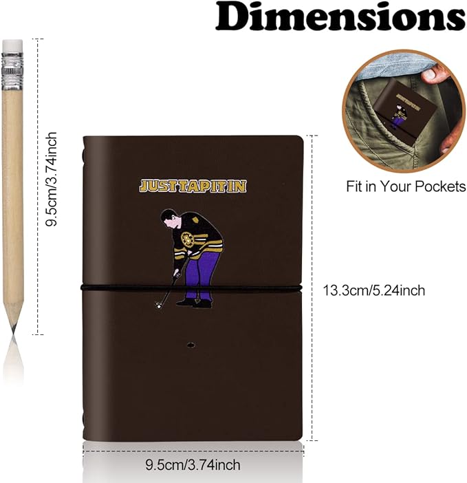 Leather Golf Scorecard Book Golf Yardage Book for Practice Stats and Round Logging - Golf Scorecard Book with Golf Score Cards Pages with Small Golf Pencil, Golf Terminology & Game Formats