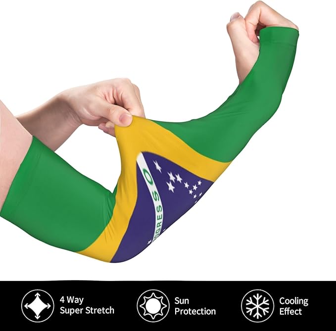 Cute Flag Arm Sleeves Cooling Sun Protection Sports Flag Sleeves for Men Women