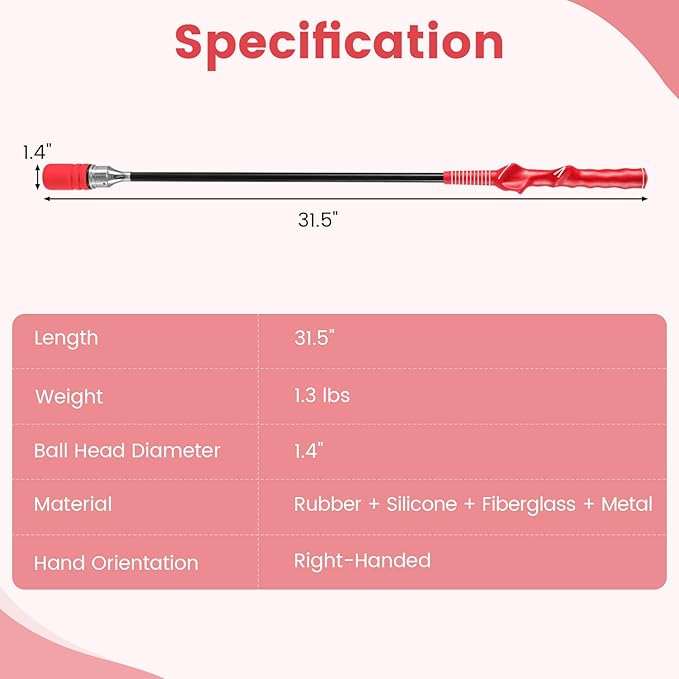 Tangkula Golf Swing Trainer, Click Stick Swing Training Aid for Speed, Flexibility, Balance, Tempo & Strength, Golf Swing Rhythm Correction with Click Sound, Weight Golf Warm-up Practice Tool
