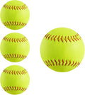 4Pack Softball 12 Inch Slow Pitch Official Size and Weight Autograph Softball Training Ball for Games, Soft Toss, Batting, Fielding, Hitting, Pitching