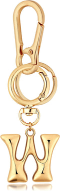 Gold Bubble Heart, Cherry, Bow & More Designs Letter Initial Keychain Bag Charms – Cute Purse Charms for Handbags