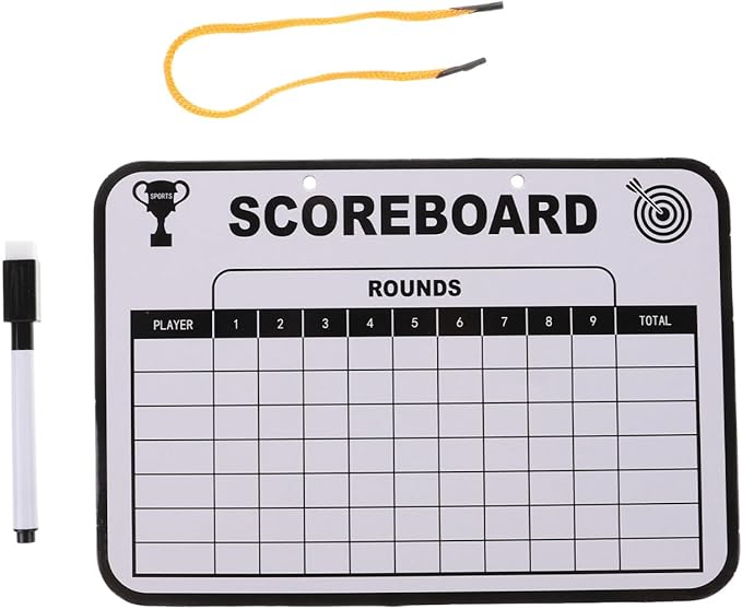 POPETPOP Golf Scorecard Board Erasable: Golf Writing Scoreboard with 1 Pen - Hanging Dry Erase Boards for Men, Women Golfers, 9.83 x 6.68 Inches