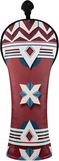 Red PU Leather Golf Club Head Covers for Driver/3 5 Wood/Hybird,Velvet Lining,with Label