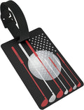 Golf American Flag Luggage Tag Suitcase Identify Labels Personalized Travel Bag Tag 2.5X4.1Inch