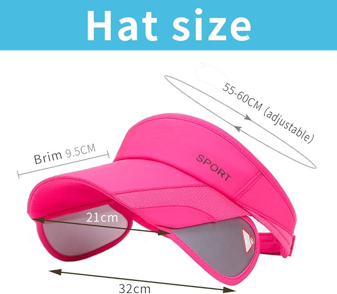 Summer Sun Visor Hat - Women Adjustable Golf Cap with Retractable Brim, UV Protection Beach/Tennis Sport Hat