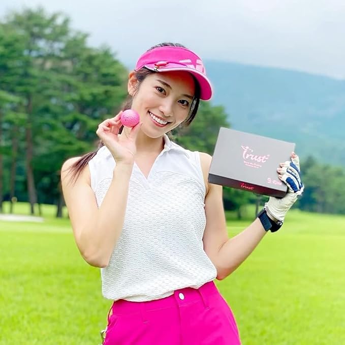 Trust Golf Balls - Aurora & Rosa Crystal Urethane Series | Eye-Catching & Easy to Spot | Maximum Distance, Soft Feel, Straight Flight, & Greenside Control | Blue, Orange, Pink, Yellow | 12 or 48 Balls