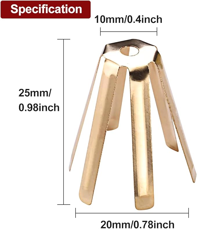 10Pcs Universal Brass Golf Shaft Adapter Shims Fits .335 .350 .355 .370 for All Shaft - 6 Legs Brass Golf Shaft Shims Golf for Workshop - Golf Brass Adapter Spacer Shims for Iron Shaft