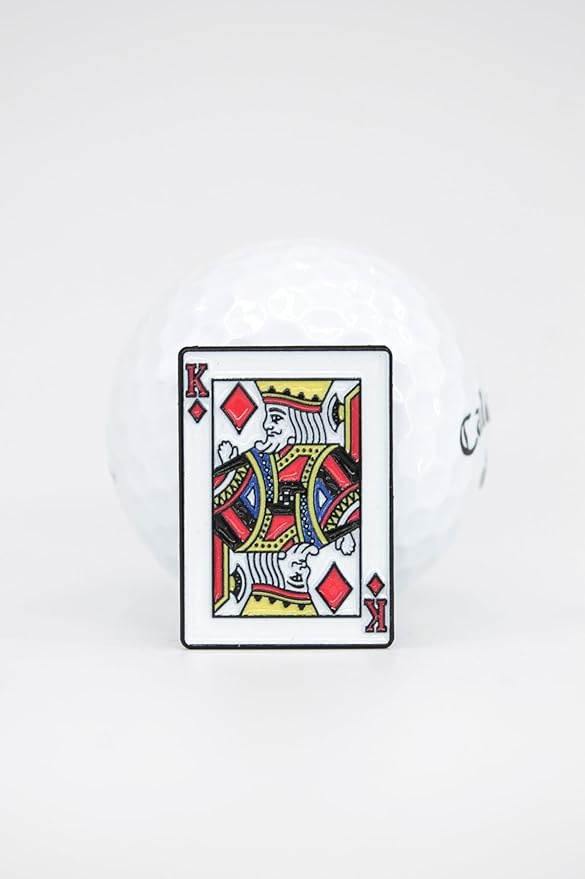 King of Diamonds Golf Ball Marker + Magnetic Hat Clip 𝐏𝐑𝐄𝐌𝐈𝐔𝐌 Quality, Strong Magnetic Hold, Easy-to-See Design, Durable & Lightweight Golf Accessory, Unique Golf Gift