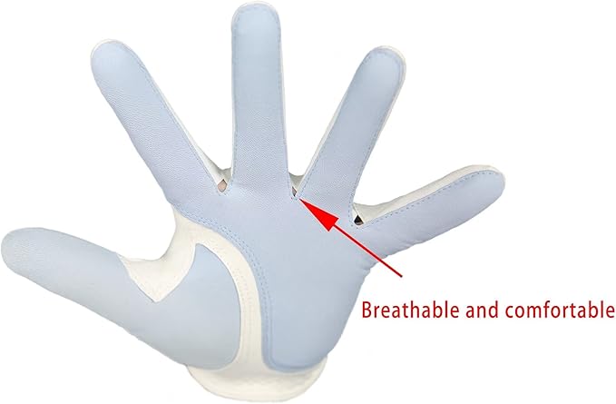 Women's Golf Glove Microfiber with Colorful Cabretta Leather Six Pack(Left is Wear On Left Hands,Right is Wear On Right Hands) Four Colors White/Sky/Orange/Red