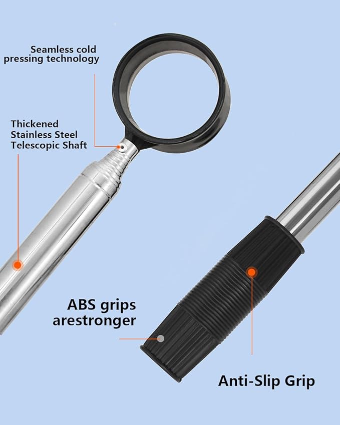 Telescopic Golf Ball Retriever (9/12ft) | Picker Upper Tool | Premium Stainless Steel & Double-Sided Head