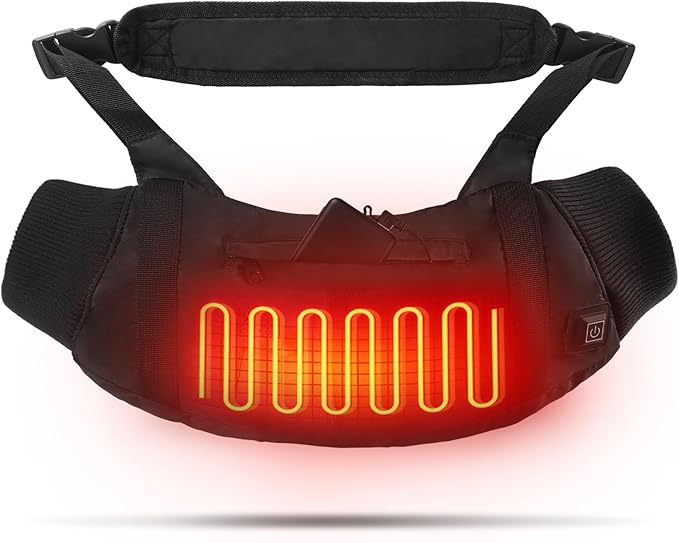 Heated Hand Warmers Pouch 10000mAh Electric Heated Hand Muff with 3-Level Heat Setting, Rechargeable Power Bank, Adjustable Strap, 2 Pocket for Football, Golf, Hunting, Camping(Includes Power Bank)