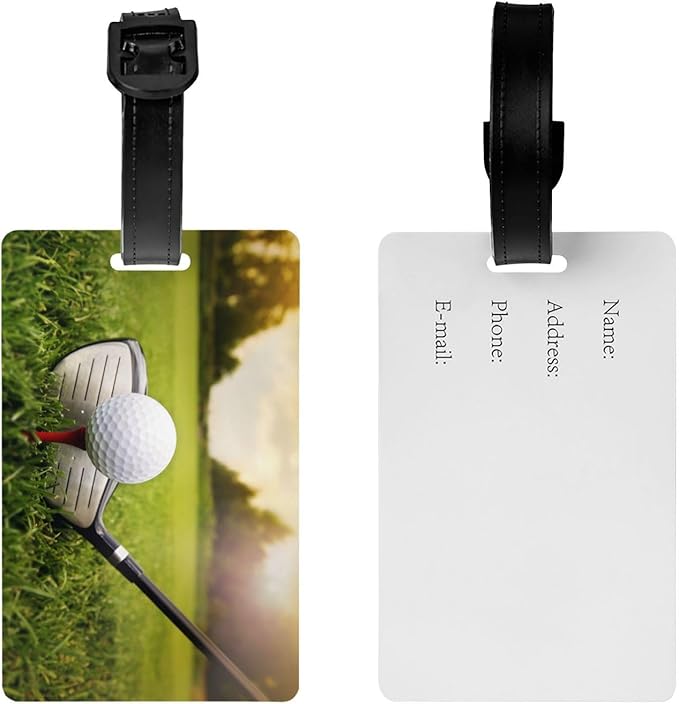 Durable PVC Luggage Tag for Travel, Bag Id Label, Golf Ball, Waterproof Personalized Luggage Identifier for Suitcases, Backpacks, Gym Bags, TSA Approved Airplane Travel Bag Tags for Women