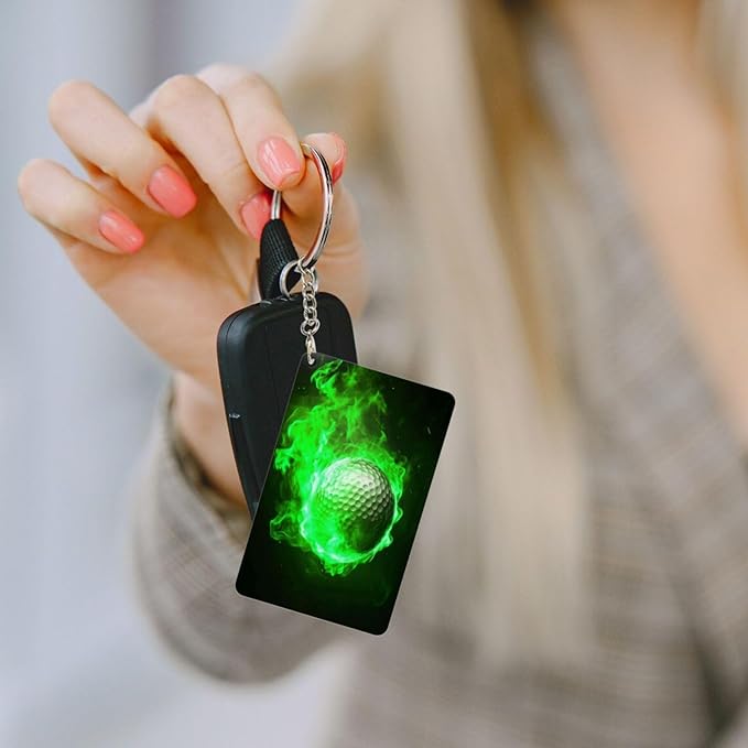 Keychain - Rectangular Acrylic Keychain Daily Key Ring Car Key Fob Holder 2X3 Inch