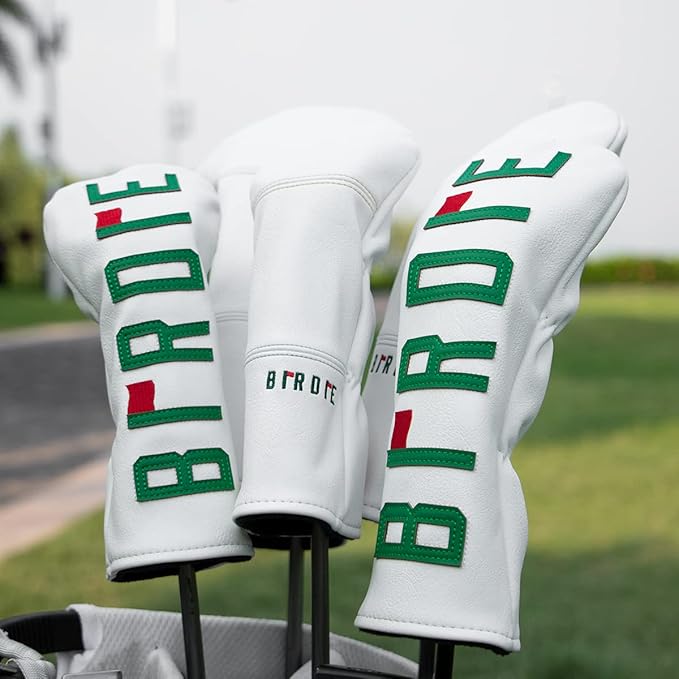 Golf Headcovers Elegant Embroidery Premium Leather Birdie Golf Driver Cover Fairway Hybrid Cover Blade Putter Cover Golf Mallet Putter Cover for OZ1 MEZZ 1 MEZZ1 MAX Putter