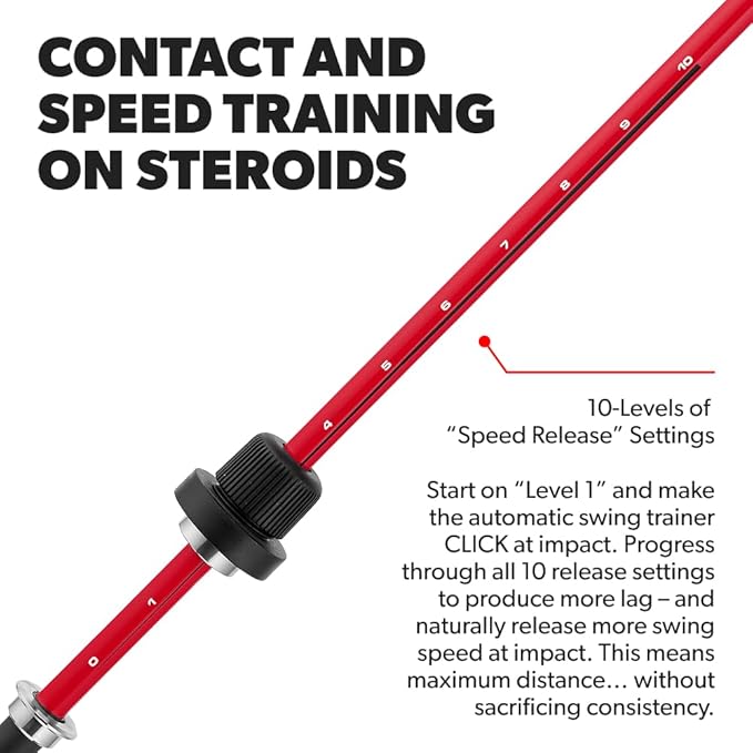 Performance Golf Click Stick - Swing Trainer for Automatic Release I Auditory Feedback I Core Golf Swing Mechanics Improvement